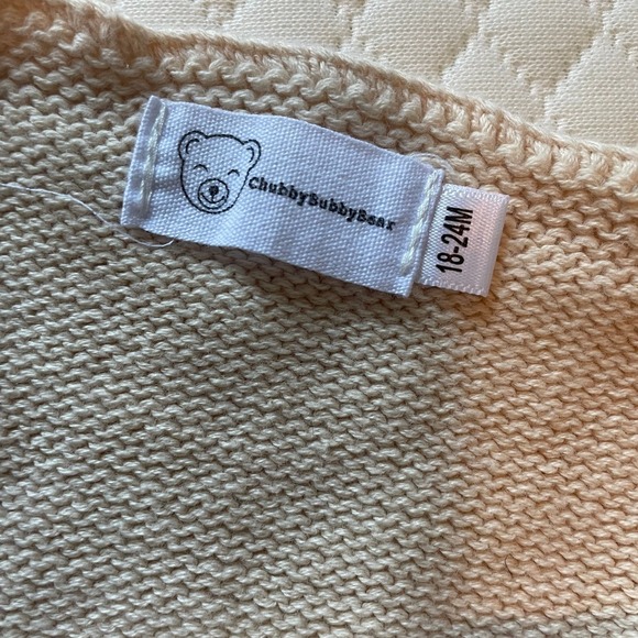 Chubby Bubby Bear Knit Romper 24 Mo Pom Pom Cream/Multi Color - Picture 4 of 4